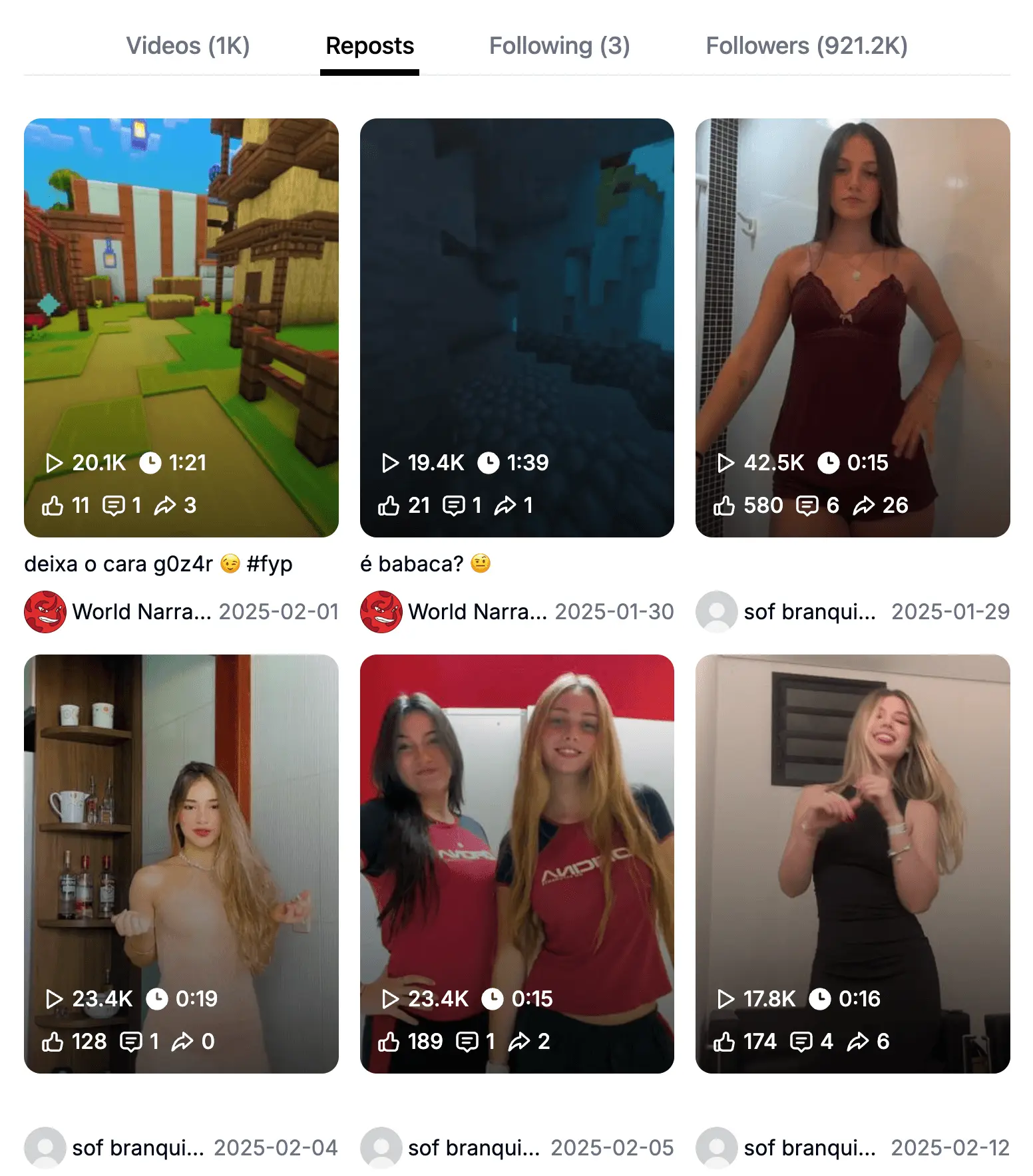 Monitor reposts from niche accounts